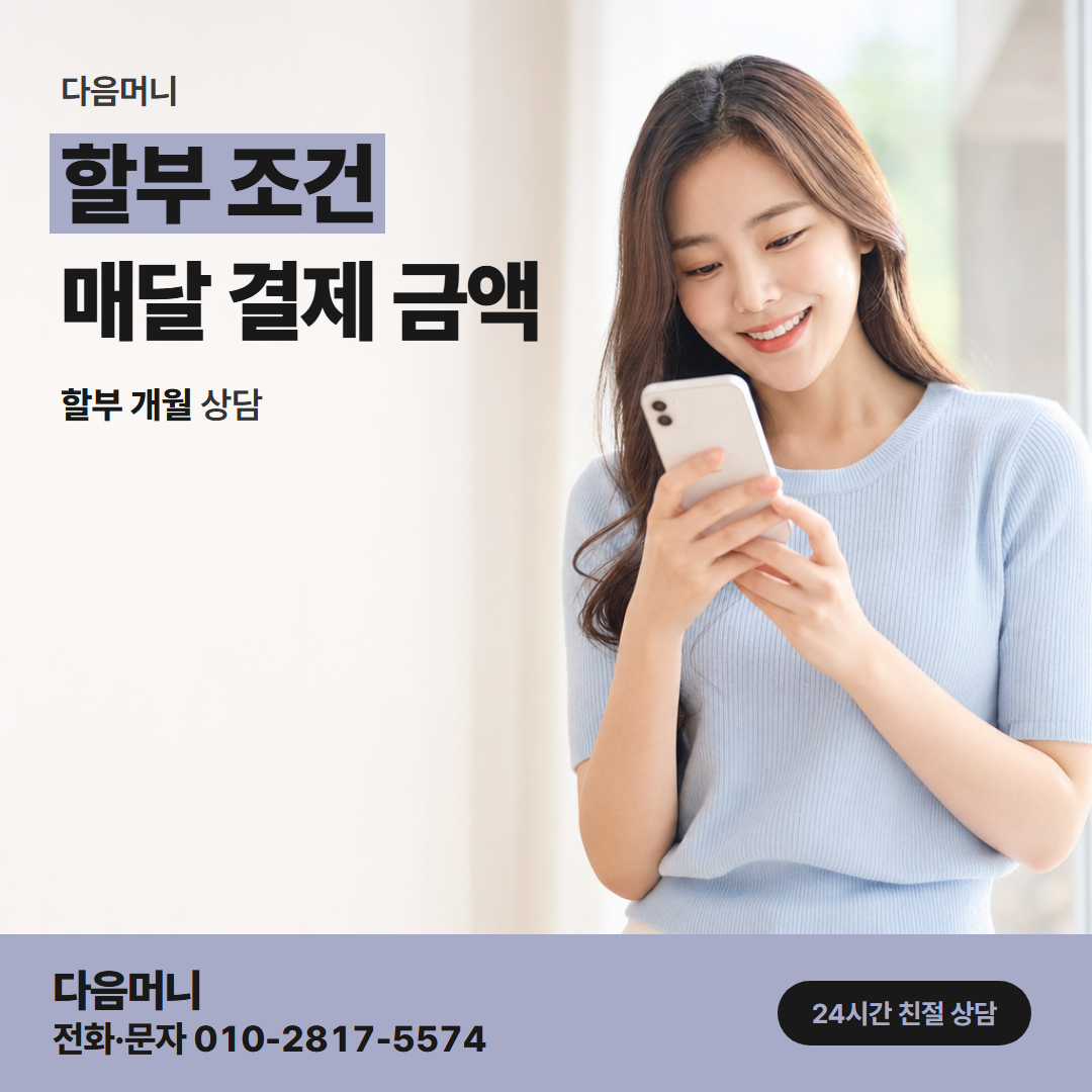 다음머니 신한카드깡 할부 개월을 듣고 정하는 고객